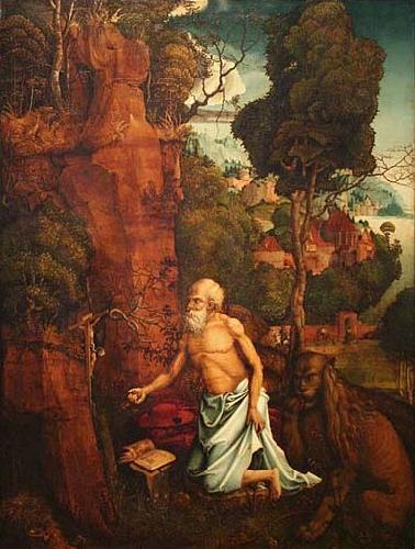 unknow artist The Penitent St Jerome in a landscape Germany oil painting art